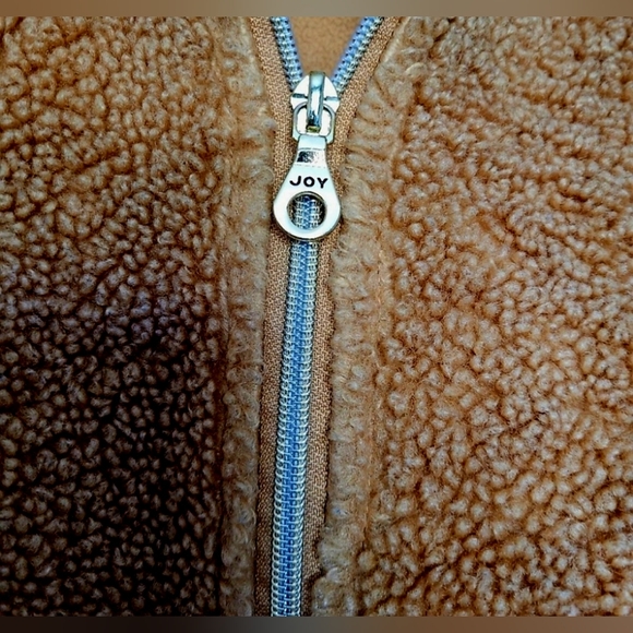 JoyLab Women's Sherpa Fleece Teddy Jacket Half Zip Pullover Camel Kangaroo Large - Picture 6 of 16